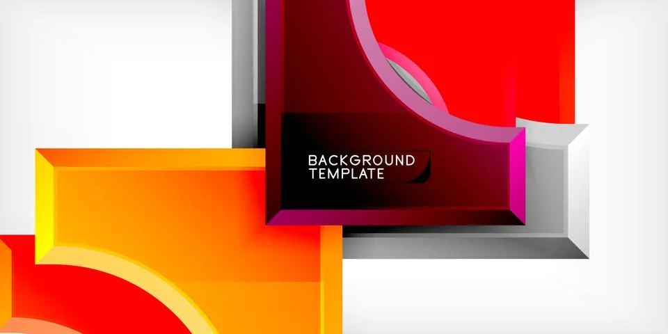 Arrow with round elements. Color geometric shapes background. Vector Stock Illustration