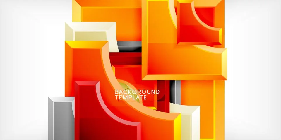 Arrow with round elements. Color geometric shapes background. Vector Illust.. Stock Illustration