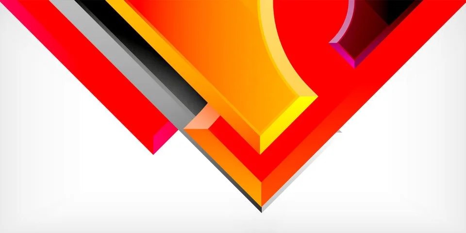 Arrow with round elements. Color geometric shapes background. Vector 스톡 일러스트