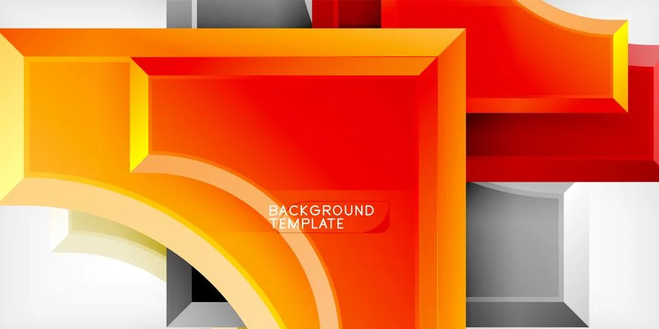 Arrow with round elements. Color geometric shapes background. Vector Illustrazione stock