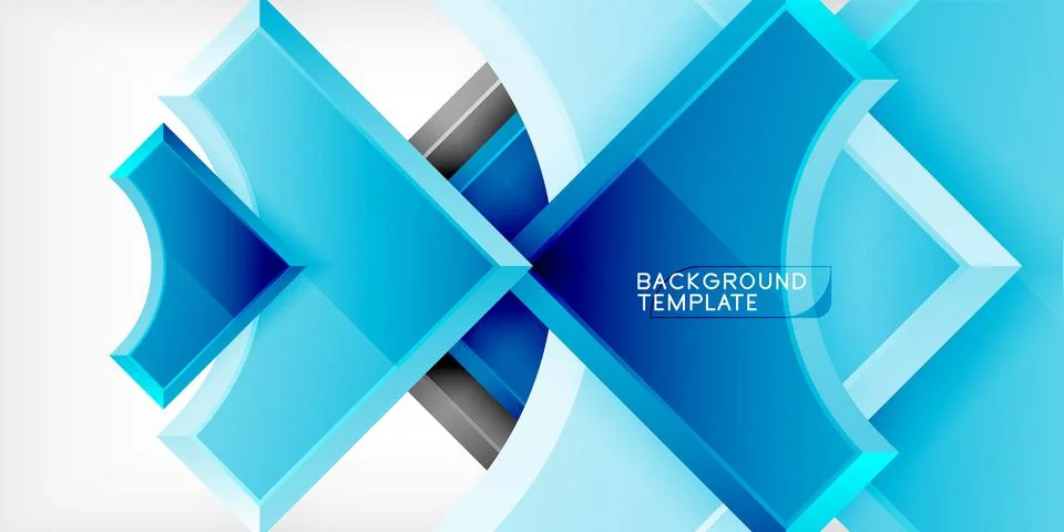 Arrow with round elements. Color geometric shapes background. Vector 스톡 일러스트