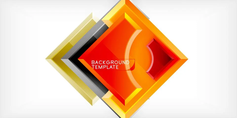 Arrow with round elements. Color geometric shapes background. Vector Stock Illustration