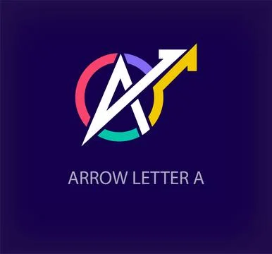 Arrow round logo design from creative letter A. Stock Illustration