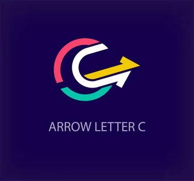 Arrow round logo design from creative letter C. Stock Illustration