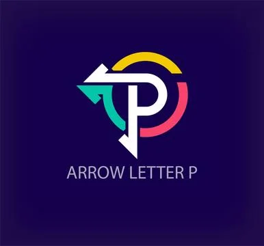 Arrow round logo design from creative letter P. Stock Illustration