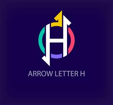 Arrow round logo design from creative letter H. Stock Illustration