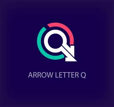 Arrow round logo design from creative letter Q. Stock Illustration
