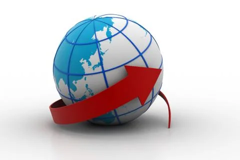Arrow rounded the globe Stock Illustration