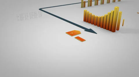 Arrow running on financial charts Stock Footage 32169767