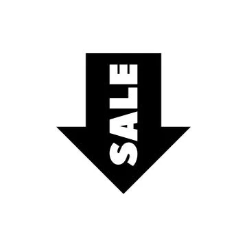 Arrow Sale Flat Vector Icon Illustrazione stock