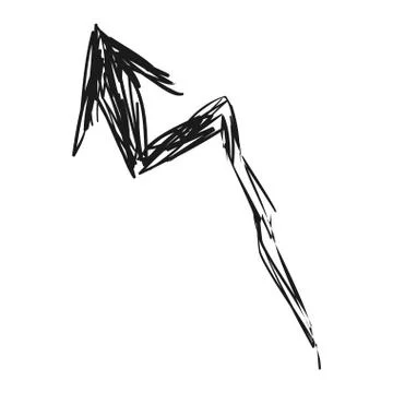 Arrow scribble isolated Illustrazione stock