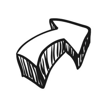Arrow scribble isolated Illustrazione stock
