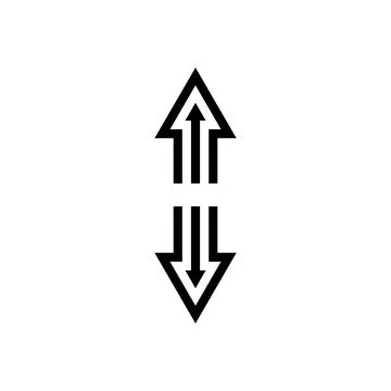 Arrow scroll glyph icon vector illustration Illustrazione stock