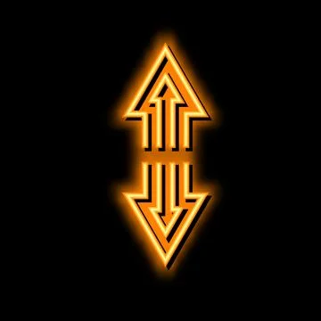 Arrow scroll neon glow icon illustration Illustrazione stock