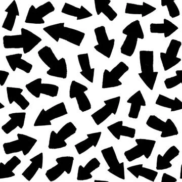 Arrow seamless pattern. Black arrows pattern backdrop on white background. Stock Illustration