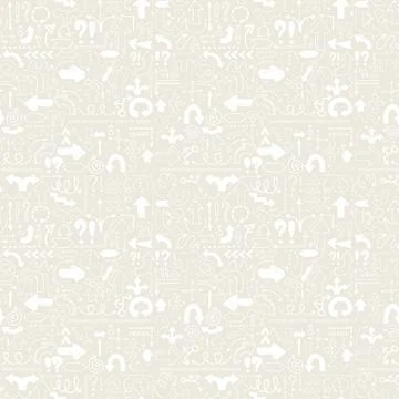 Arrow seamless pattern, neutral tileable background with hand drawn symbols Stock Illustration