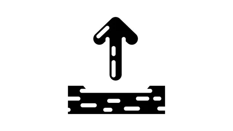 Up arrow sending data glyph icon animation Stock-Footage 326742572