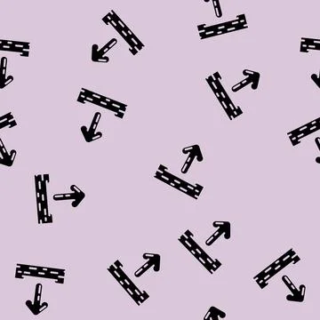 Up arrow sending data glyph vector seamless pattern Stock Illustration