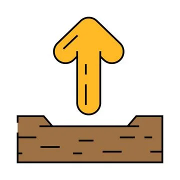 Up arrow sending data icon color illustration Stock Illustration
