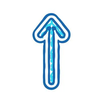 Up arrow sending data icon doodle illustration Stock Illustration