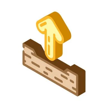 Up arrow sending data isometric icon vector illustration Stockillustratie