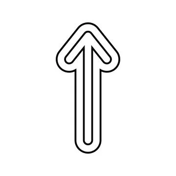 Up arrow sending data line icon vector illustration Stock Illustration