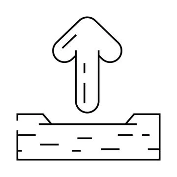 Up arrow sending data line icon vector illustration Illustrazione stock