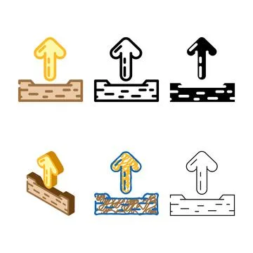 Up arrow sending variations data color icon vector Illustrazione stock
