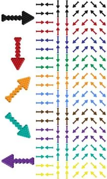 Arrow set, arrow consisting of isometric cubes Stock Illustration