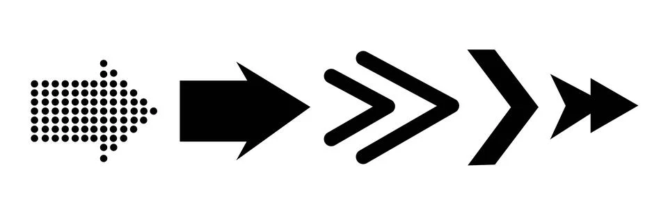 Arrow set. Different black directional icons, vector illustration collectio.. Stock Illustration