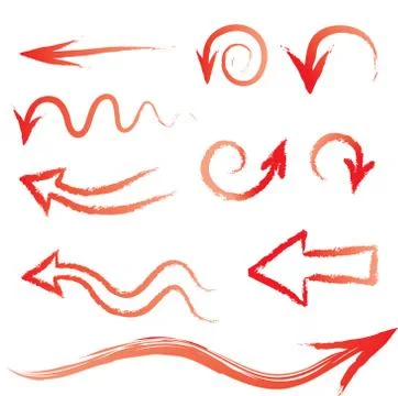 Arrow set. Doodle hand drawn design elements set. Web line art イラスト素材