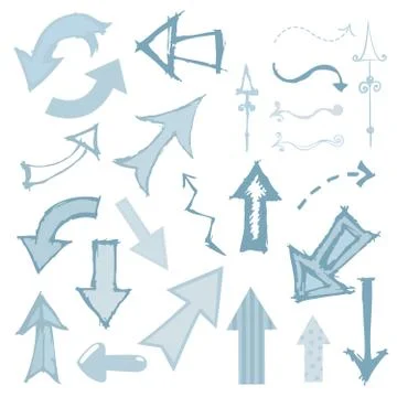 Arrow Set Monochrome Stock Illustration