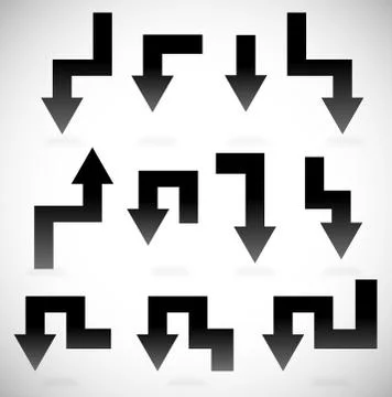 Arrow set. Track, route, path, directions 스톡 일러스트