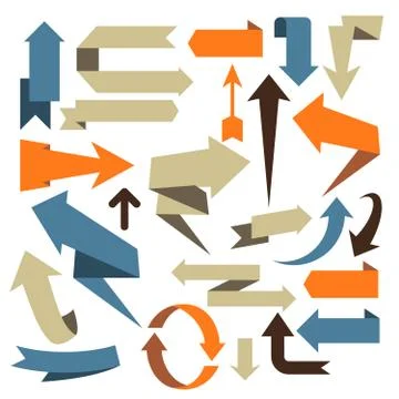 Arrow Set - volumetric arrow designs in different styles Stock Illustration