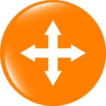 Arrow set on web icon (button) . Trendy flat style sign isolated on white bac Stock Illustration