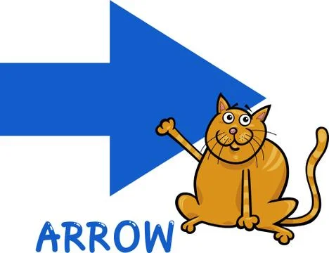 Arrow shape with cartoon cat Illustrazione stock