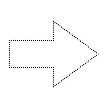 Arrow shape dotted symbol vector icon for creative graphic design ui element  스톡 일러스트