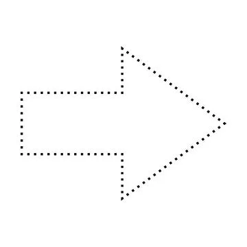 Arrow shape dotted symbol vector icon for creative graphic design ui element  Stock Illustration