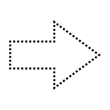 Arrow shape dotted symbol vector icon for creative graphic design ui element  Stock Illustration