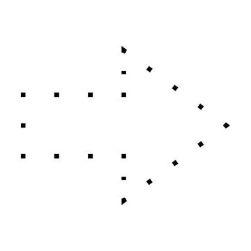 Arrow shape dotted symbol vector icon for creative graphic design ui element  Stock Illustration