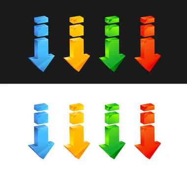 Arrow Shape - Download Bits Icon - Illustration Stock Illustration