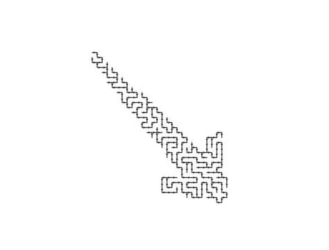 Arrow shape made of a complex maze puzzle Stock Illustration