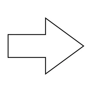 Arrow shape symbol vector icon outline stroke for creative graphic design ui Stock Illustration