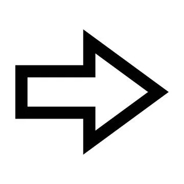 Arrow shape symbol vector icon outline stroke for creative graphic design Stock Illustration