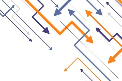 Arrow shape on white background. Illustrazione stock