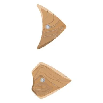 Arrow Shape Wooden Sign Pointer Isolated on White Illustrazione stock
