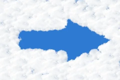 Arrow shaped cloud Illustrazione stock