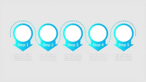 Arrow shaped step pointers empty infographic template animation Stock Footage 342247149