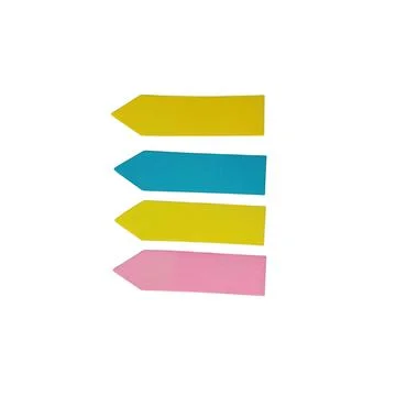Arrow shaped sticky notes on black background colorful stationery Stock Illustration