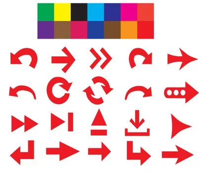 Arrow Shapes Icon Set Vector Arrow Shape Variations Stock Illustration